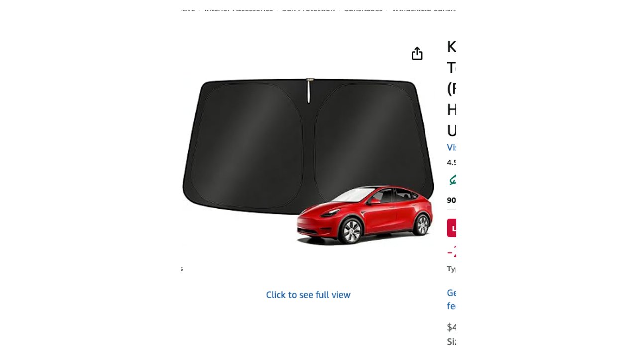 KUST Windshield Sun Shade for Tesla Model Y / Model 3